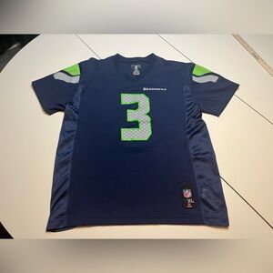 Seattle Seahawks youth XL Quarterback Russell Wilson #3 navy lime green NFL